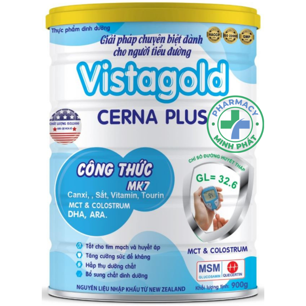 Sữa bột,sữa VISTAGOLD CERNA PLUS chuyên dành cho người tiểu đường 900g[CHÍNH HÃNG]